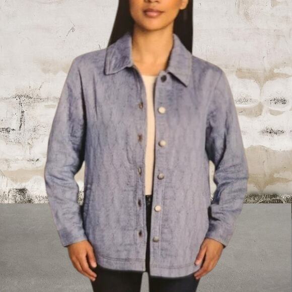 Jachs Girlfriend NWT Womens Quilted Chore Style Jacket Blue Size M - Picture 1 of 7